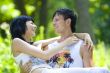 a young couple having fun in the park