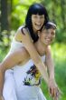 a young couple having fun in the park