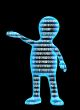 Internet concept - person from a binary code