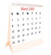 Calendar of a desktop 2009 for March
