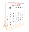 Calendar of a desktop 2009 for August