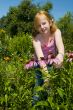 Plucking flowers
