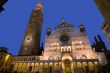 Cremona, the illuminated cathedral at night