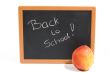 chalkboard with the text back to school