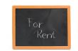 chalkboard with the text for rent