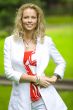 smilling caucasian woman in park