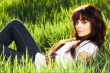 woman rest on the grass