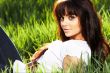 woman rest on the grass