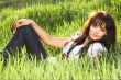 woman rest on the grass