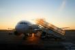 Airplane and sunrise