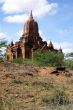 Stupa, hill and cloud