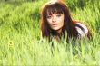 woman rest on the grass