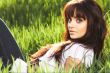 woman rest on the grass