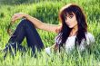 woman rest on the grass