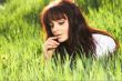woman rest on the grass