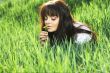 woman rest on the grass