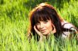 woman rest on the grass
