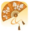fan with butterflies