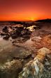 Rocky seascape sunset