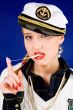 Cool young woman with chewing gum