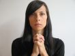 dark hair girl praying