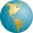 Map of the Americas on globe  illustration