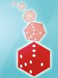 Rolling red dice illustration