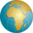Map of Africa on globe  illustration