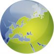 Map of Eurpe on globe  illustration