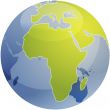 Map of Africa on globe  illustration