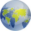 Map of the world illustration on globe