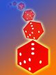 Rolling red dice illustration