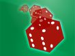 Rolling red dice illustration