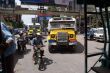 Buses and bike on the street