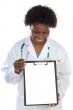 Woman doctor whit clipboard