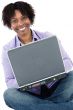 African girl with computer