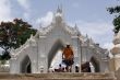 Woman and entrance to pagoda