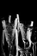 crystal glass on black close up