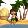 Toon Hula Girl