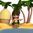 Toon Hula Girl