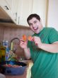 Man is cooking
