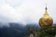 Golden rock and clouds