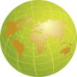 Map of the world illustration on globe grid