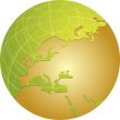 Map of Eurpe on globe  illustration