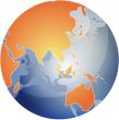 Map of Asia on globe  illustration