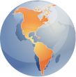 Map of the Americas on globe  illustration
