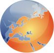 Map of Eurpe on globe  illustration