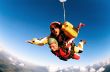 Tandem skydivers in action