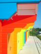 Colorful beach chalets