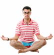 yoga. beautiful man meditates.